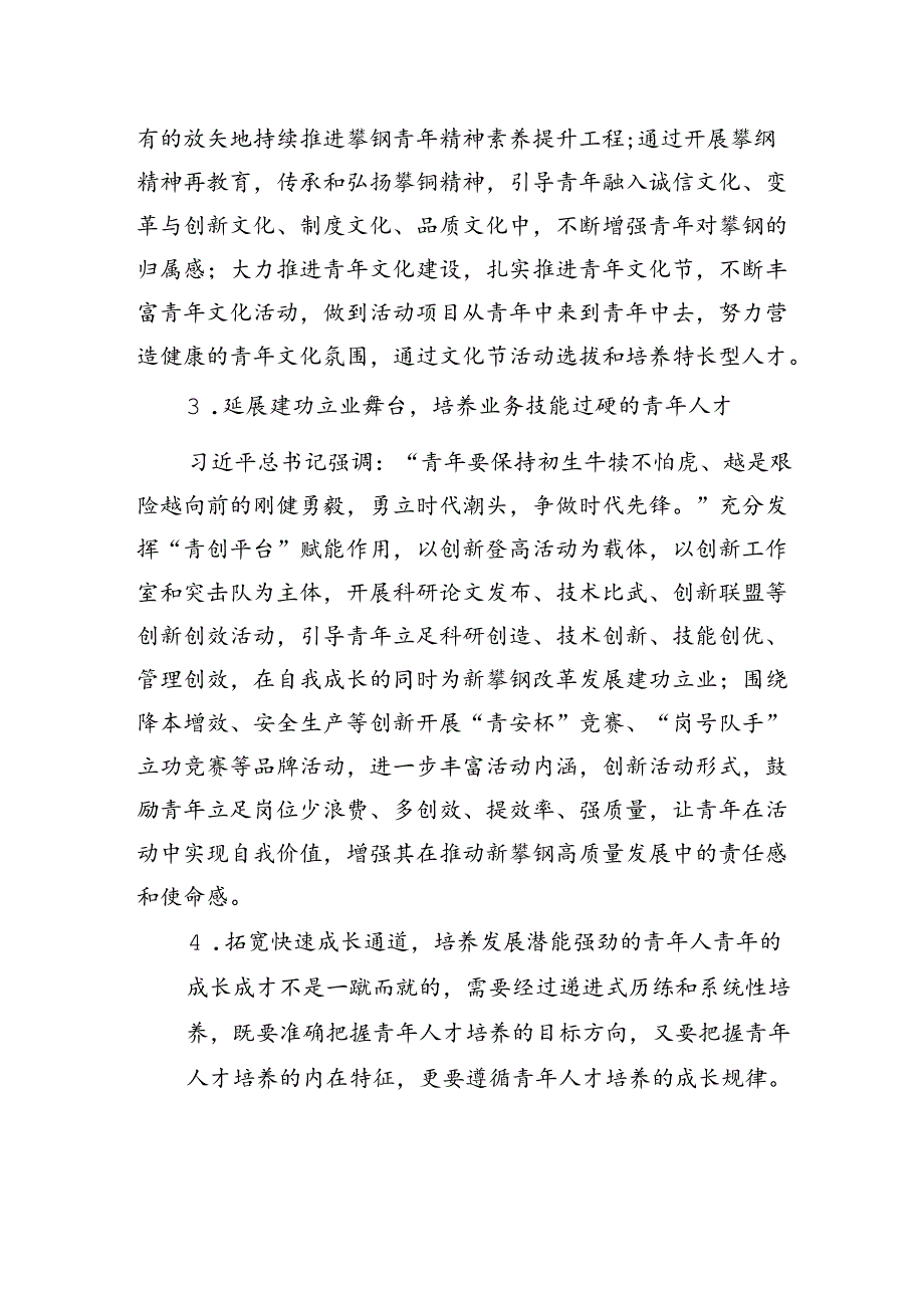 关于聚焦新攀钢高质量发展的青年人才“接轨”实践报告.docx_第3页