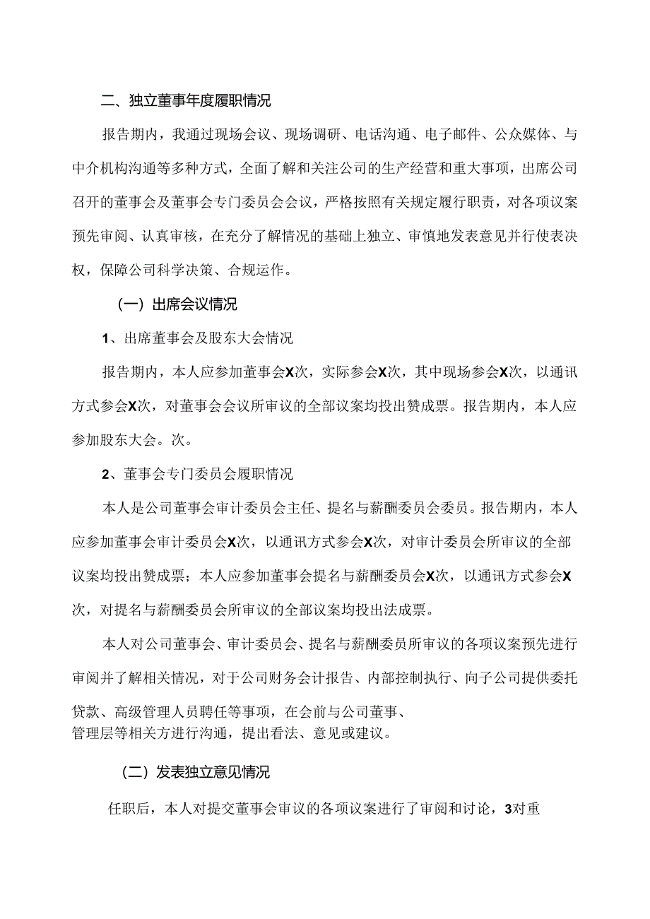 X电重工股份有限公司202X年度独立董事述职报告（2024年）.docx_第2页