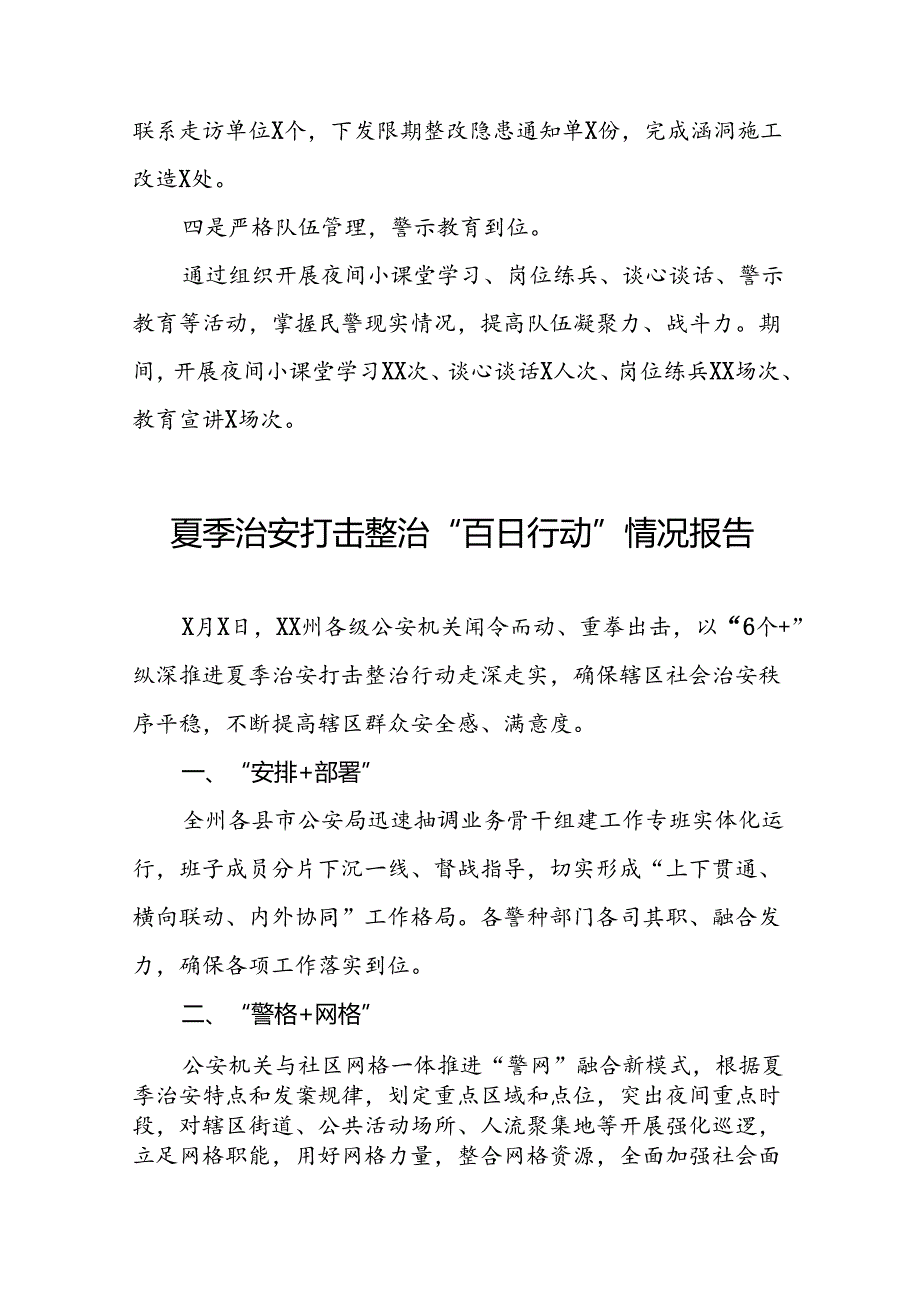 公安推进夏季治安打击整治行动工作报告19篇.docx_第2页