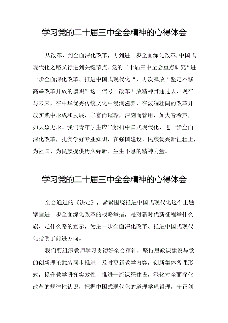 关于二十届三中全会精神的学习心得体会简短发言.docx_第3页