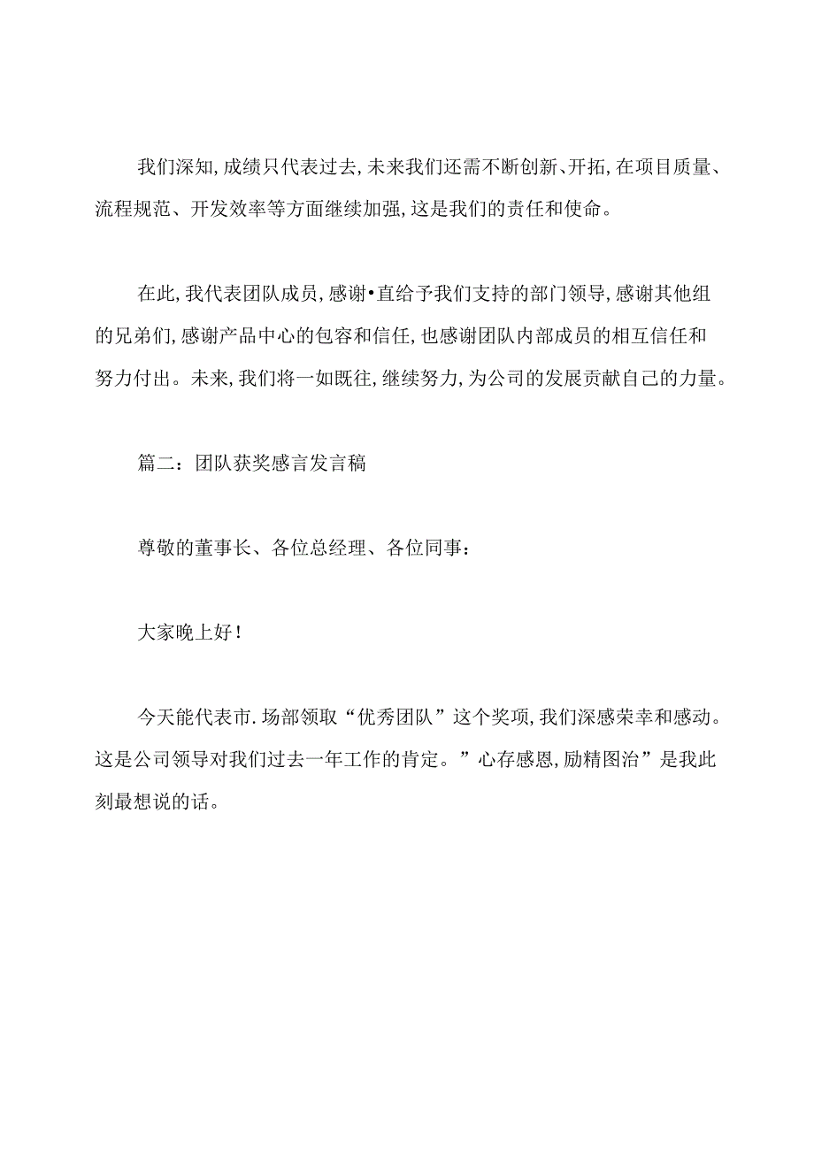 公司团队获奖感言发言稿优秀5篇.docx_第2页