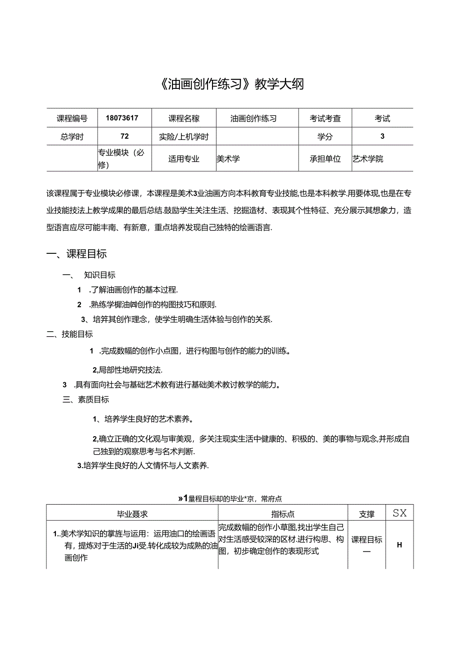 《油画创作练习》教学大纲.docx_第1页