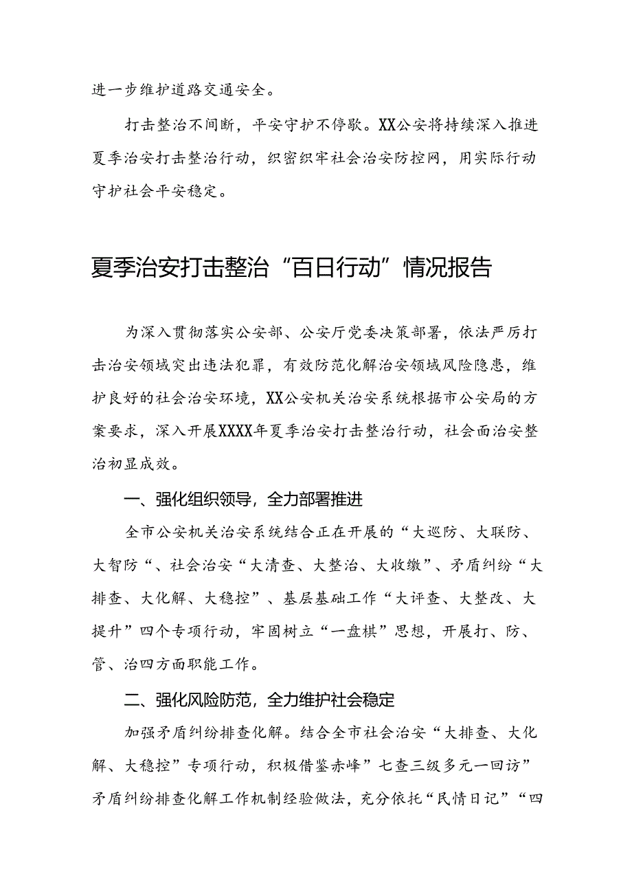 公安2024开展夏季治安打击整治行动总结报告17篇.docx_第2页