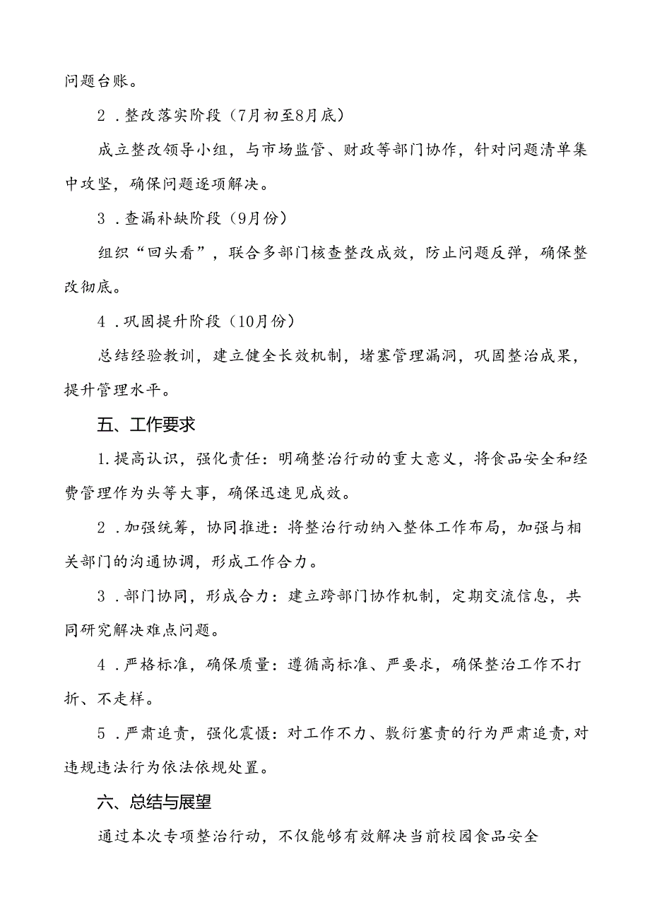 2024年学校关于开展校园食品安全与膳食经费管理突出问题专项整治工作方案十篇.docx_第3页