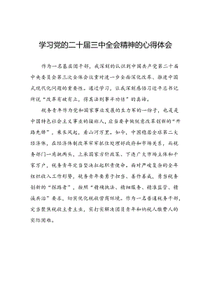 关于二十届三中全会精神的学习心得体会最新版.docx