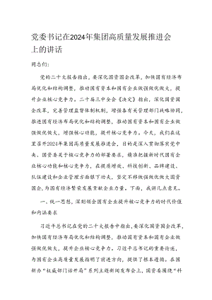 党委书记在2024年集团高质量发展推进会上的讲话.docx