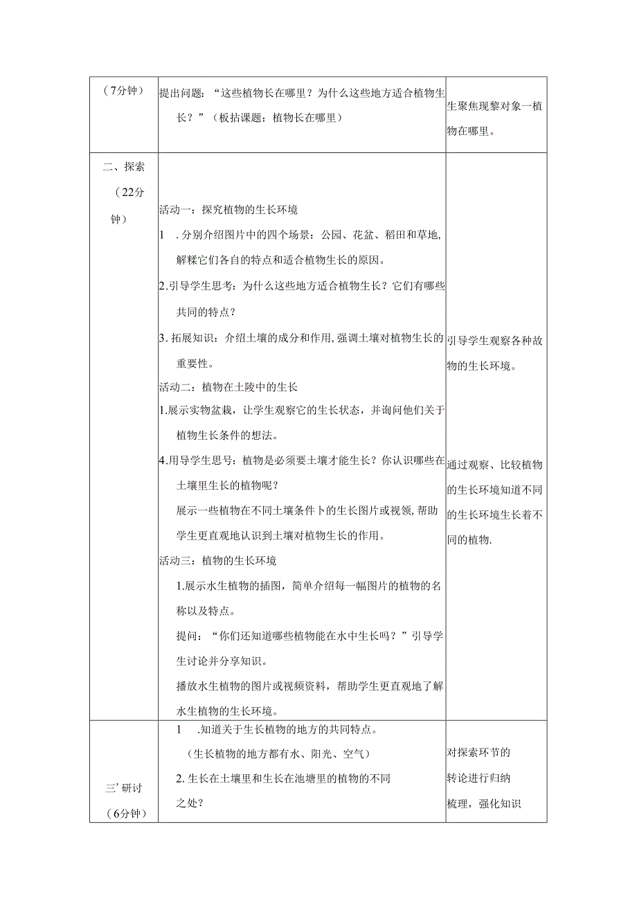 （2024秋）科教版科学一年级上册《植物长在哪里》教案.docx_第2页