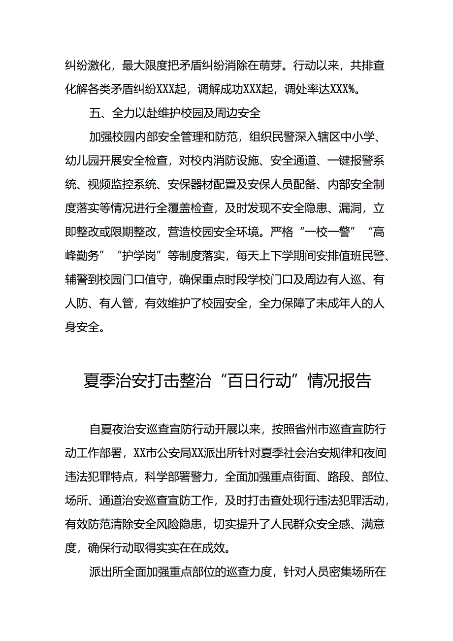 2024年推动夏季治安打击整治行动走深走实情况报告二十七篇.docx_第3页