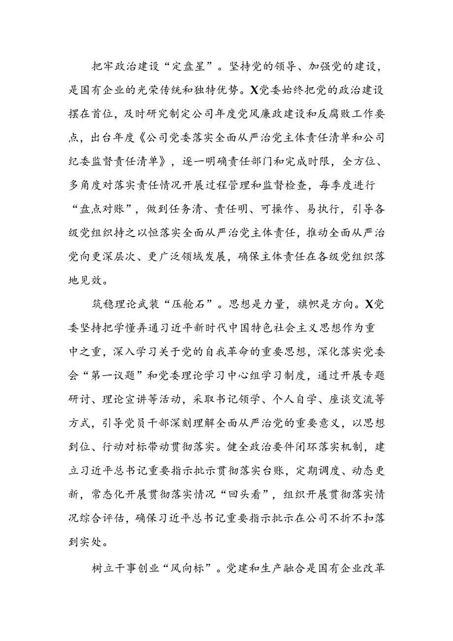 公司党委全面从严治党情况汇报.docx_第2页