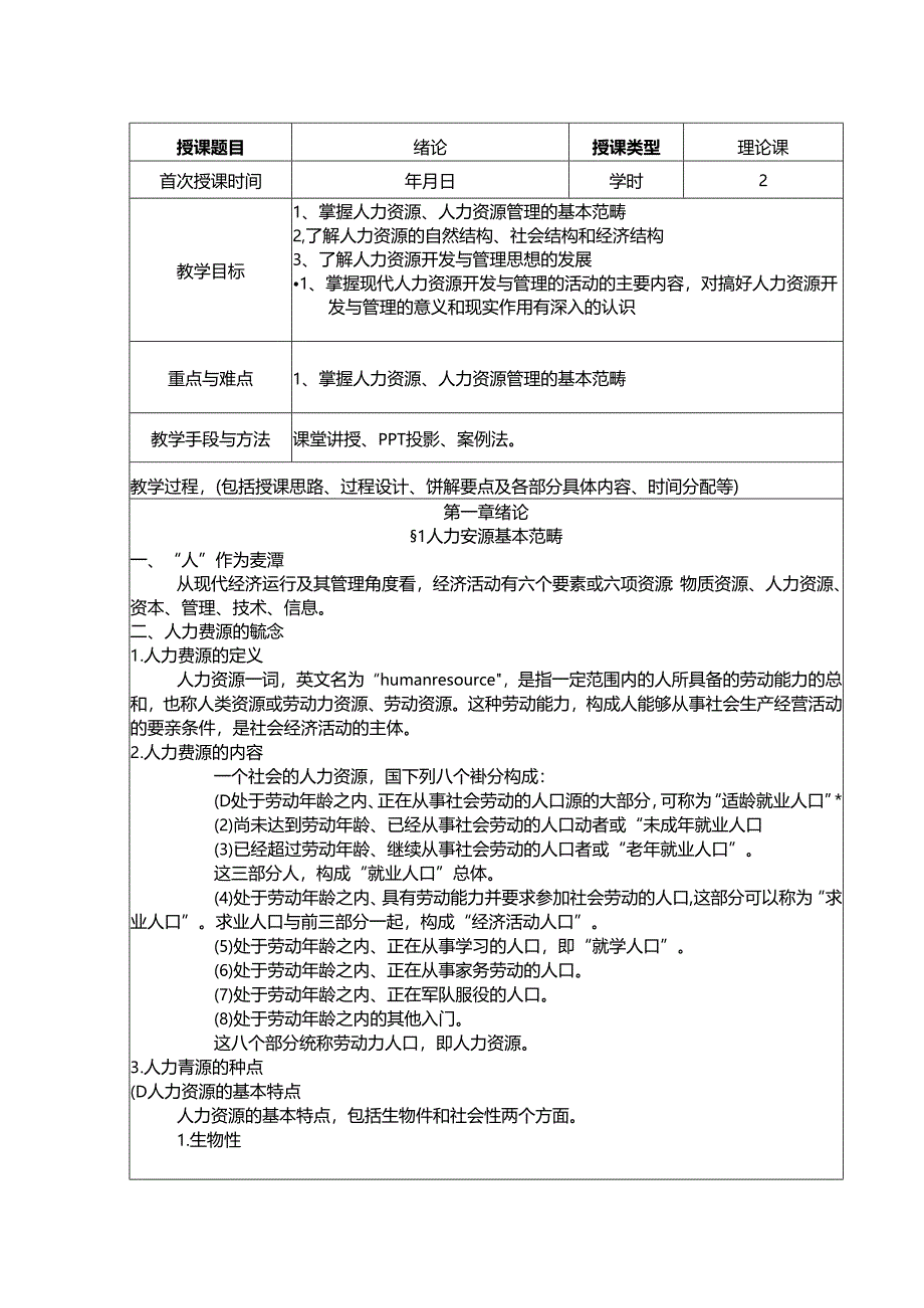 人力资源管理精品教案大全.docx_第1页