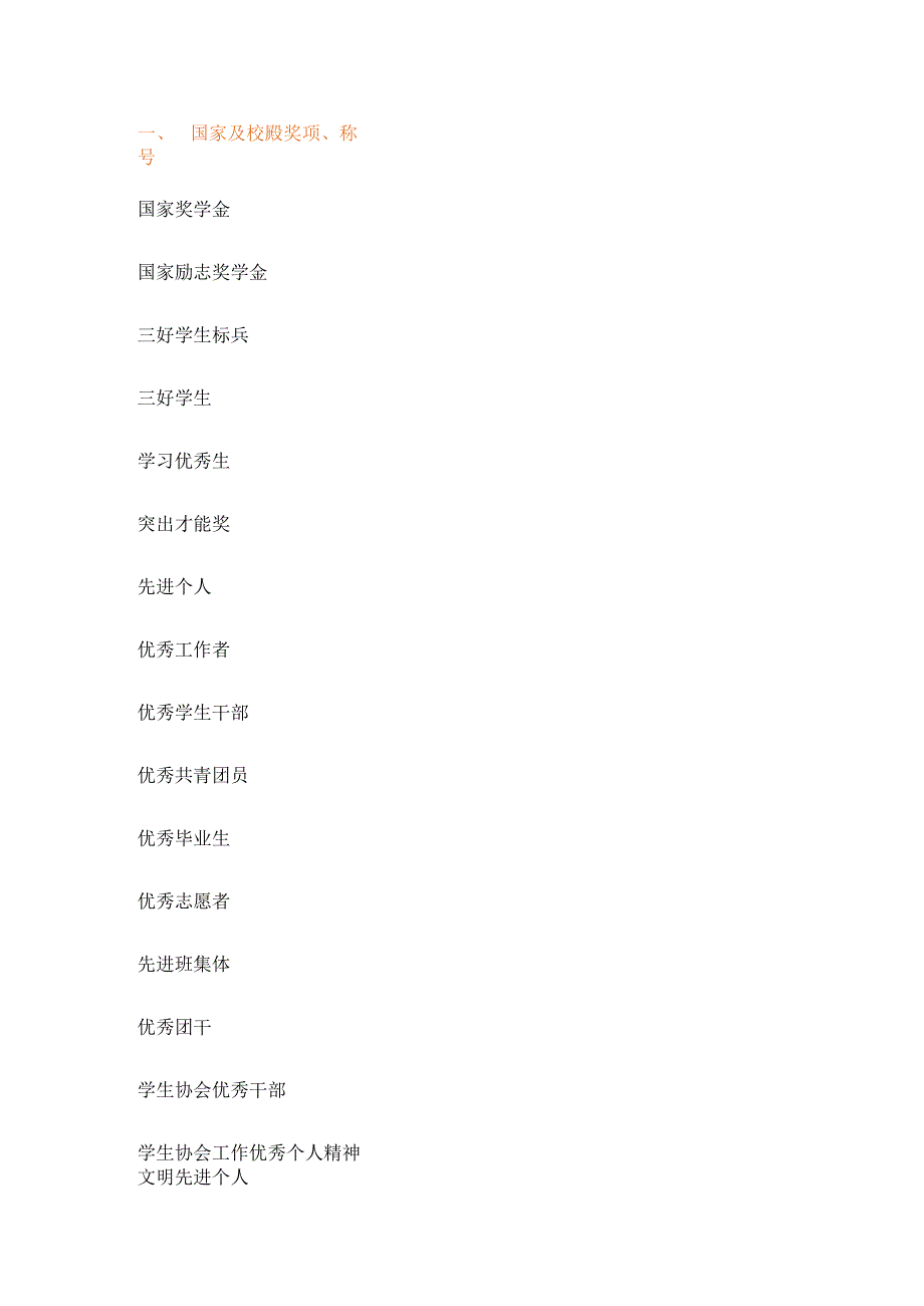 各类奖学金各种称号各种职位中英文对照.docx_第1页