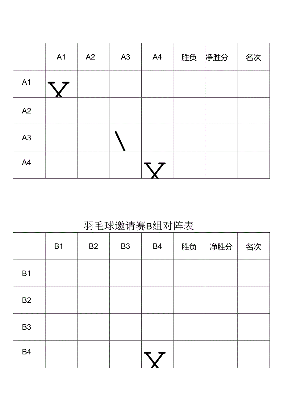 羽毛球对阵表.docx_第1页