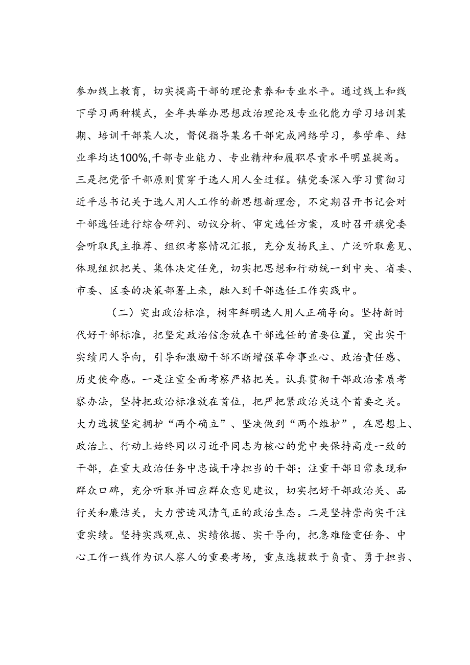 某某镇党委关于干部选拔任用工作情况的报告.docx_第2页