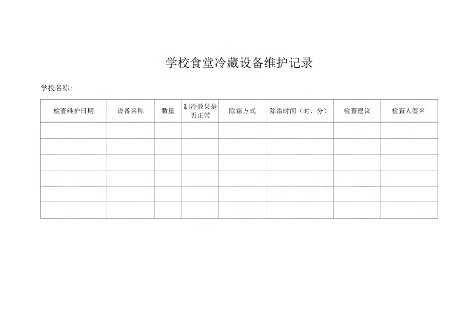 学校食堂冷藏设备维护记录.docx_第1页