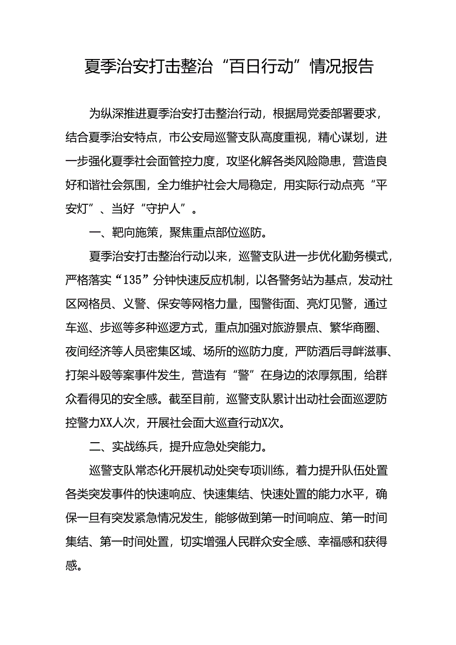 2024年推进夏季治安打击整治行动走深走实情况报告26篇.docx_第3页