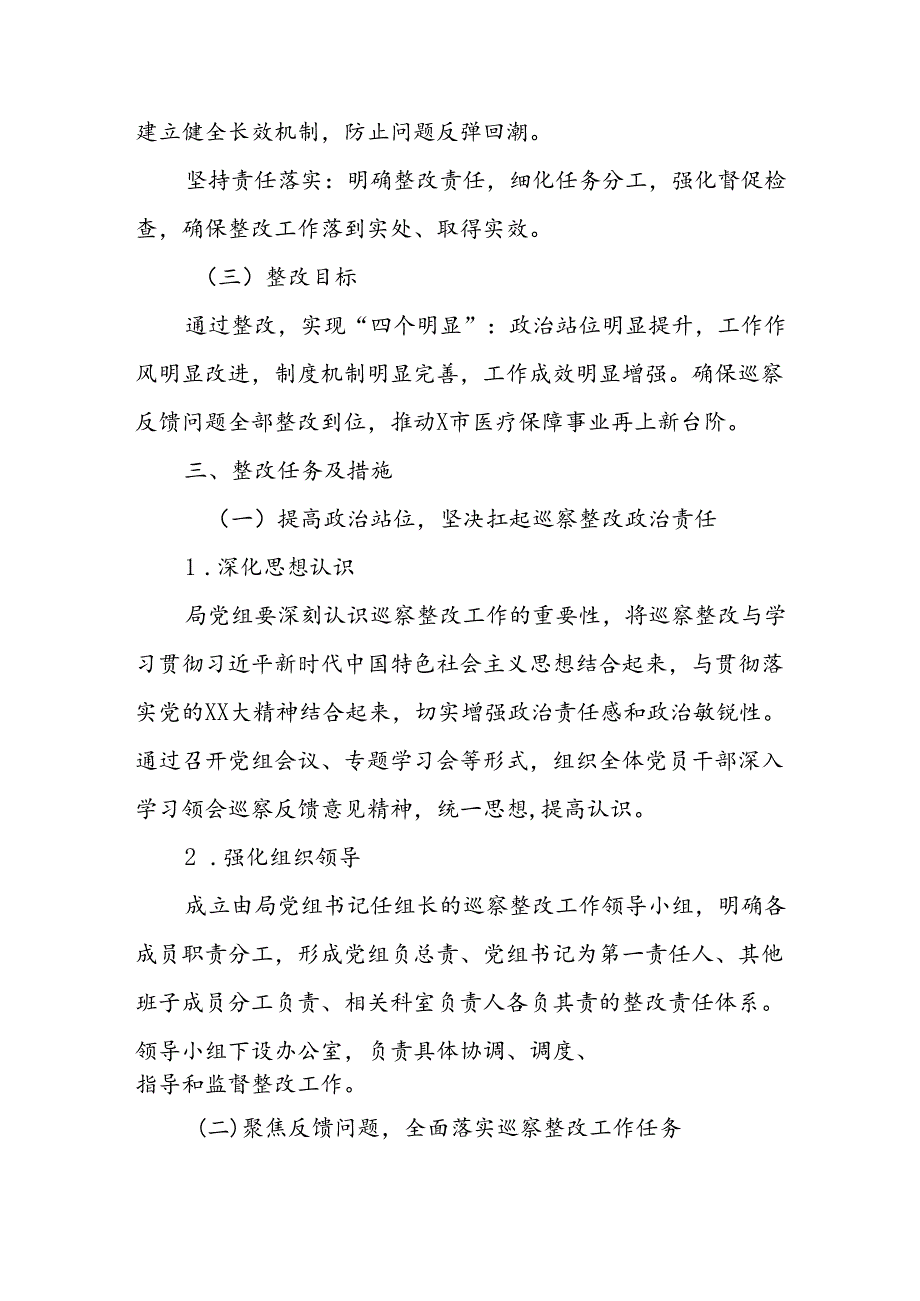 X市医疗保障局关于市委巡察组反馈问题的整改方案.docx_第2页