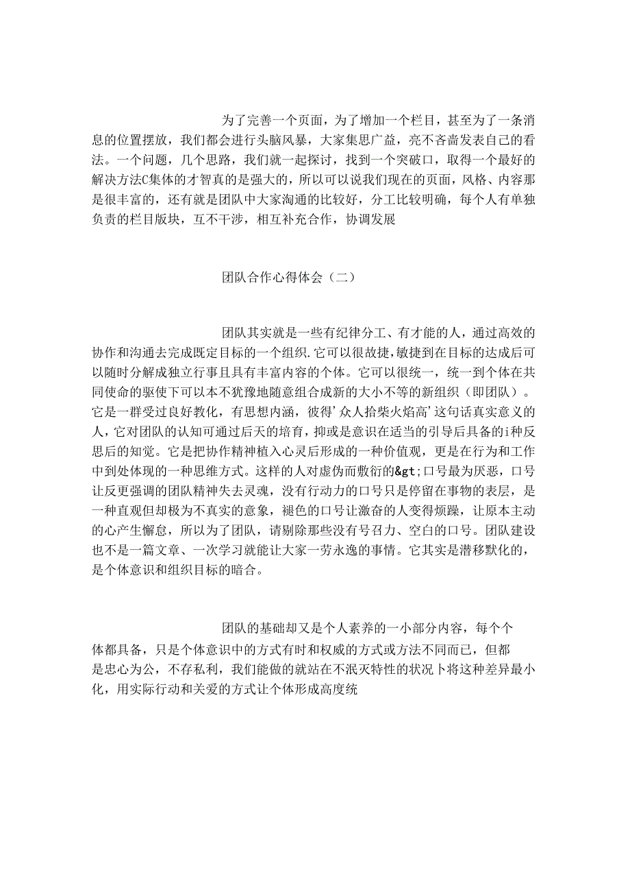 团队合作心得体会 (精选范文).docx_第2页