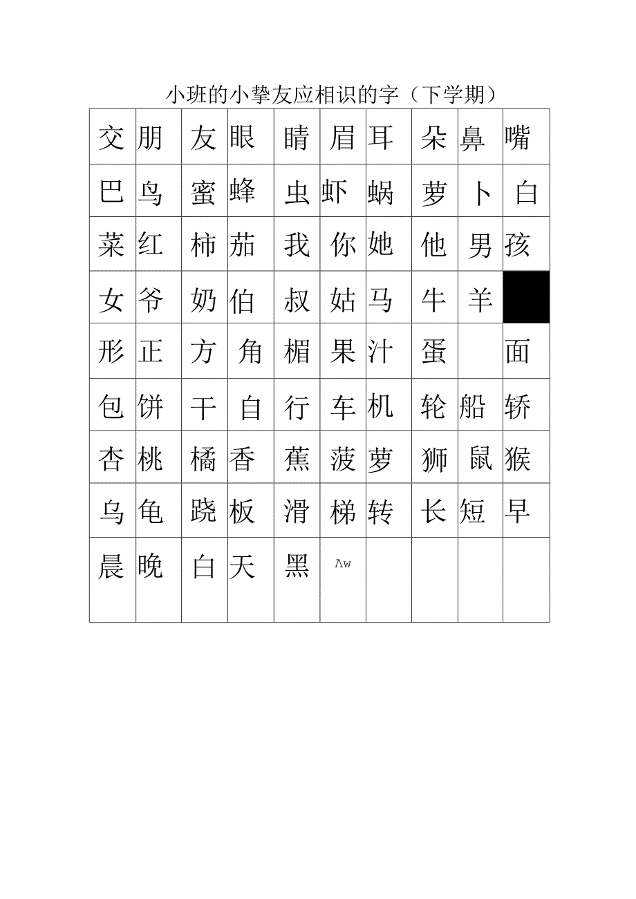 小班的小朋友应认识的字.docx_第2页