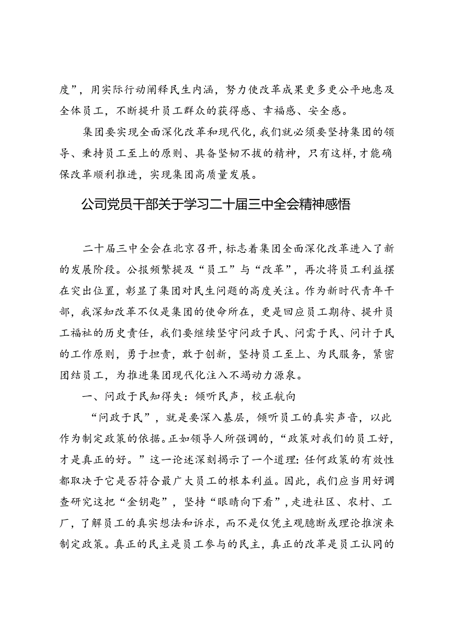 2024年9月公司党员干部关于学习二十届三中全会精神的心得体会.docx_第3页