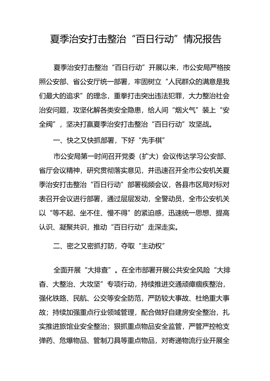 公安关于推进“夏季行动”开展情况报告17篇.docx_第3页