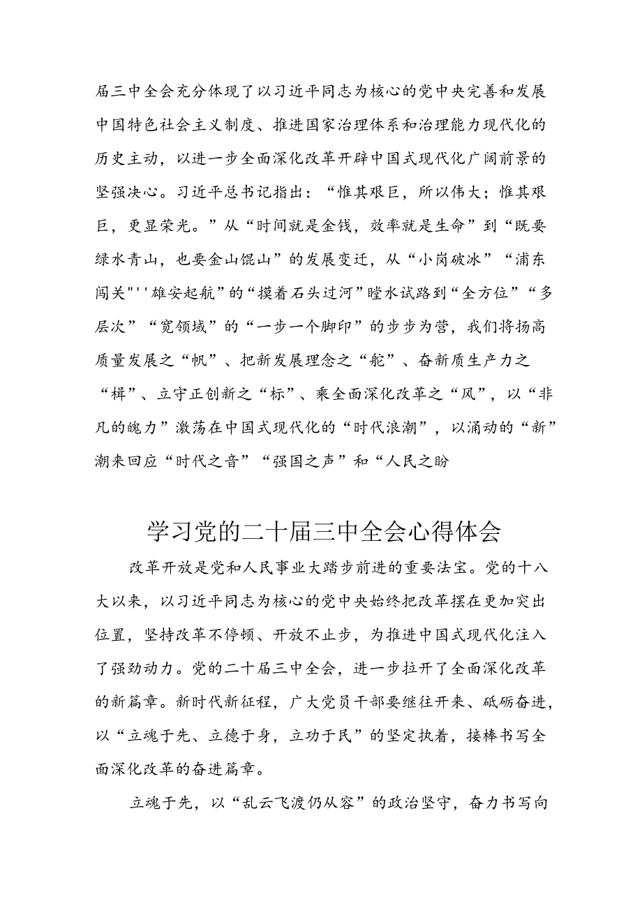 2024年学习学习党的二十届三中全会个人心得感悟 （3份）.docx_第3页