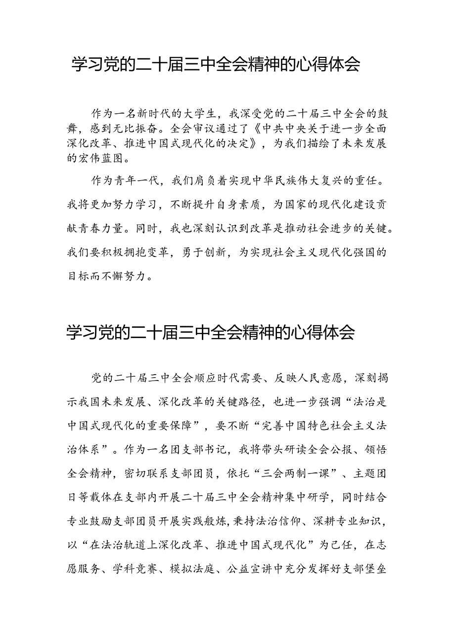 2024年党的二十届三中全会精神学习体会简短发言四十篇.docx_第3页