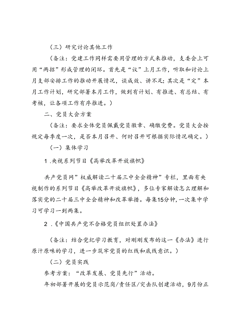 2024年9月份“三会一课”方案.docx_第2页