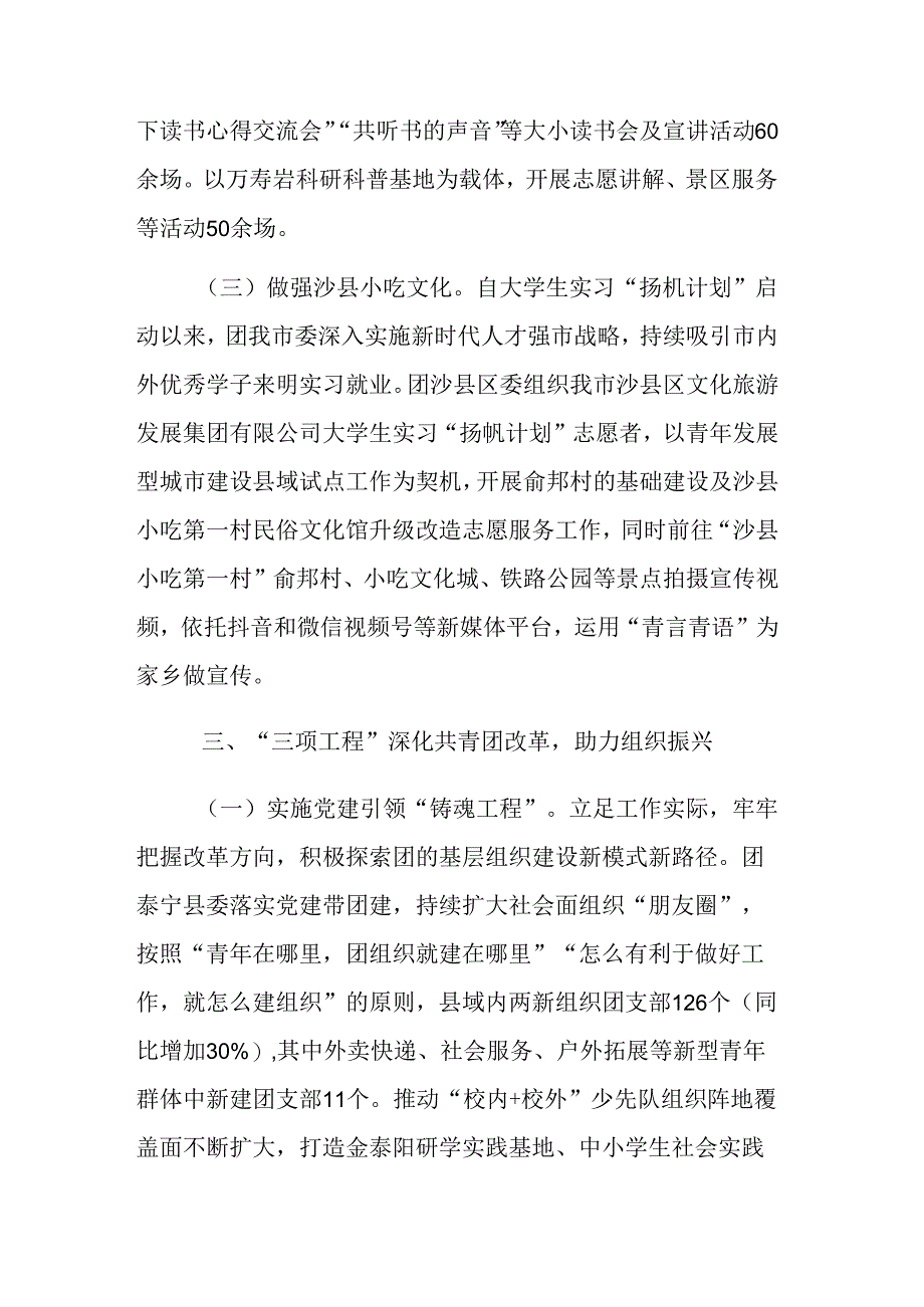 团委关于推动乡村振兴工作情况的报告范文.docx_第3页