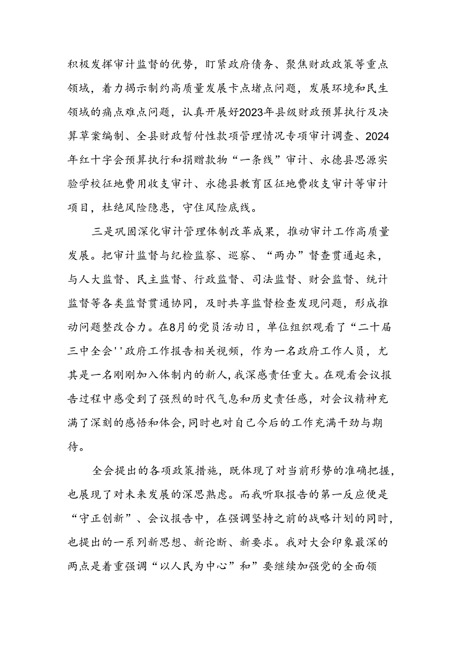 (5篇)审计人员学习二十届三中全会精神心得体会研讨发言（精选）.docx_第3页