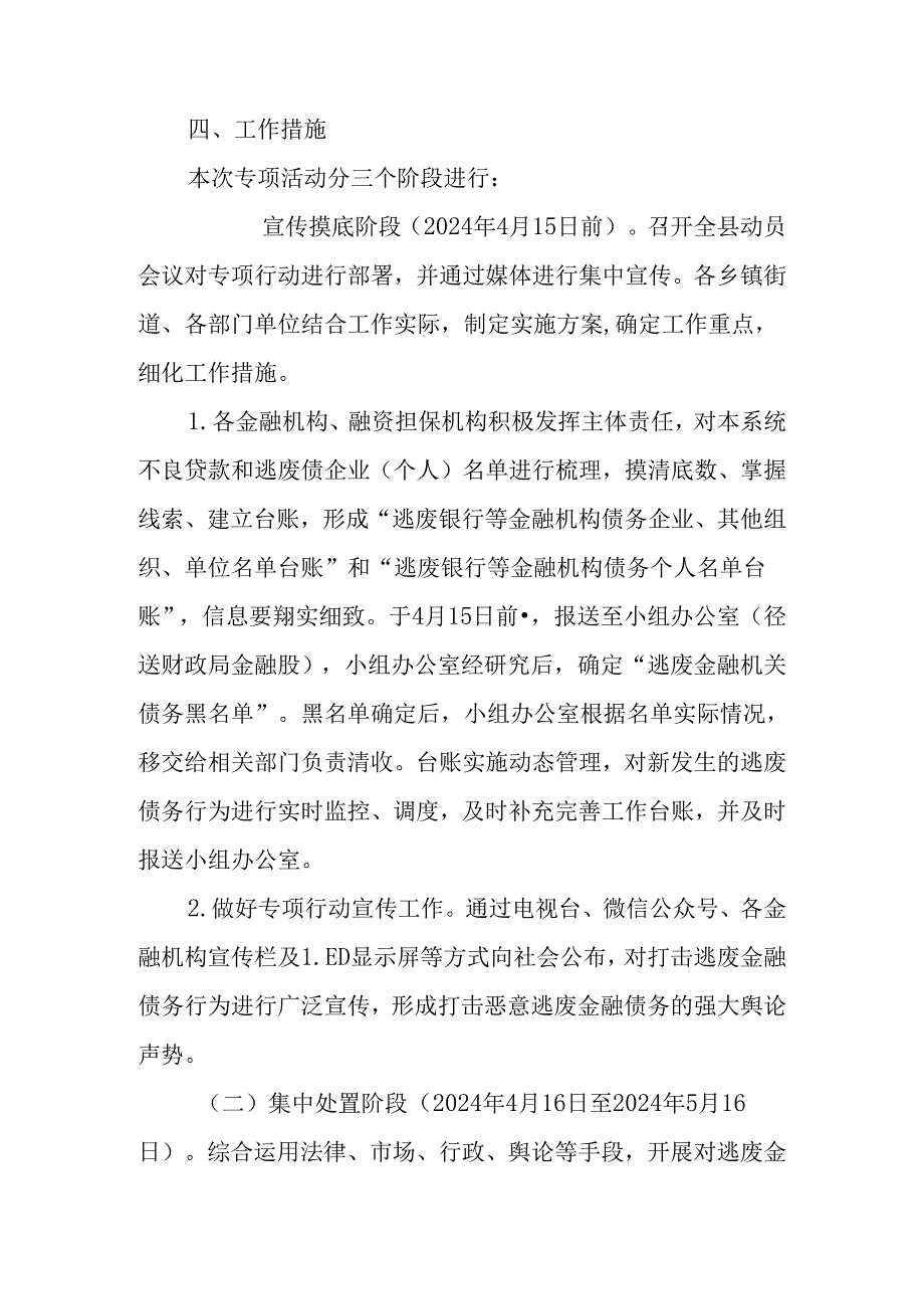 关于严厉打击逃废金融债务优化金融生态环境专项行动实施方案.docx_第3页