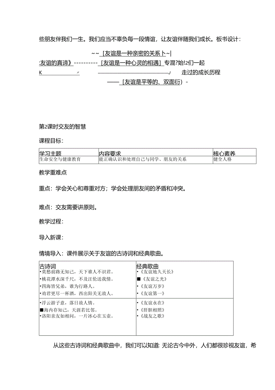 部编道德与法治新教材七年级上册第6课《友谊之树常青》教案.docx_第3页