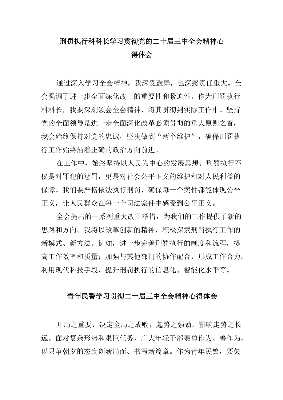 （11篇）刑侦民警学习贯彻党的二十届三中全会精神心得体会集合.docx_第3页