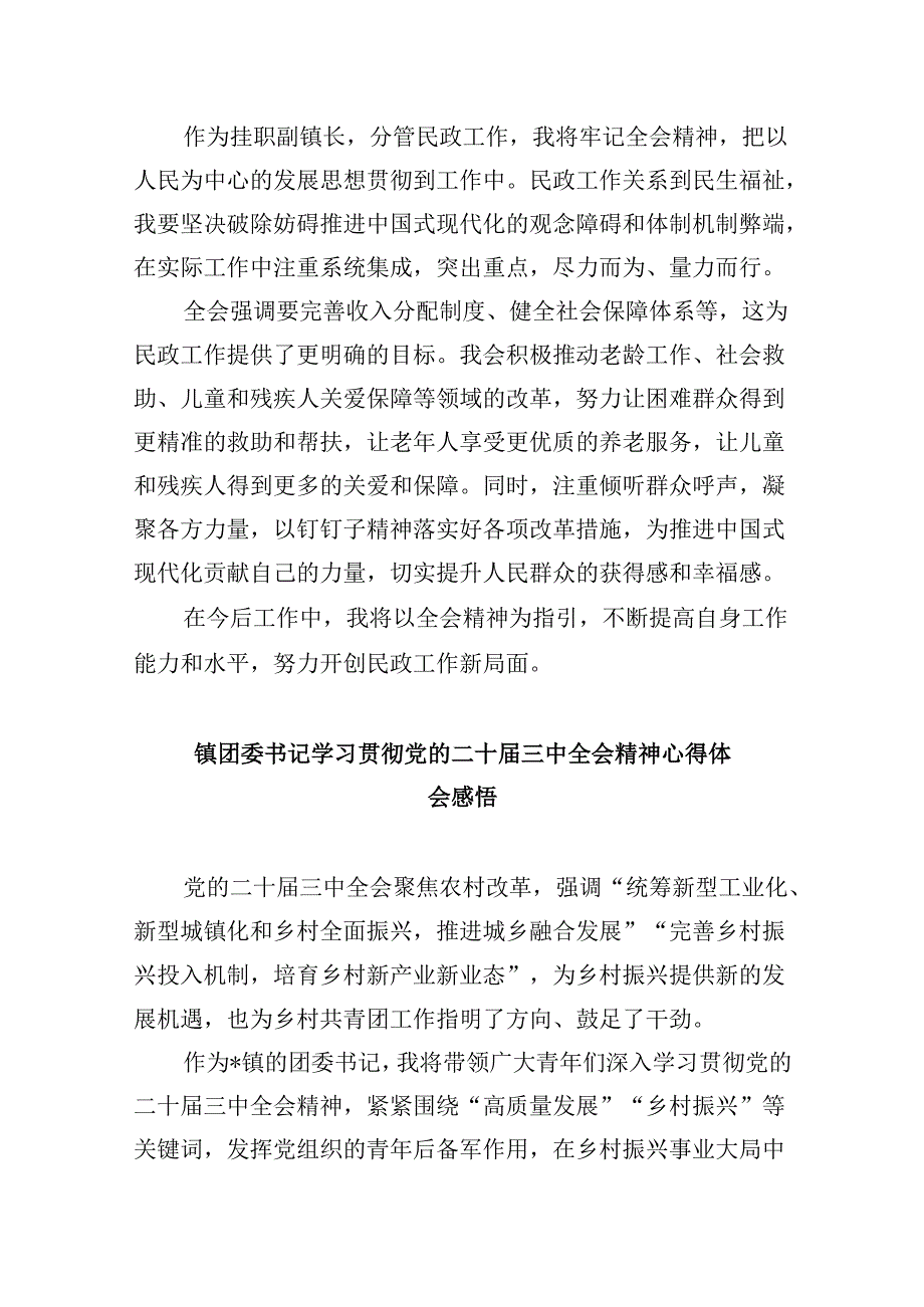 乡镇党委书记学习贯彻党的二十届三中全会精神心得体会样例8篇（精选）.docx_第2页