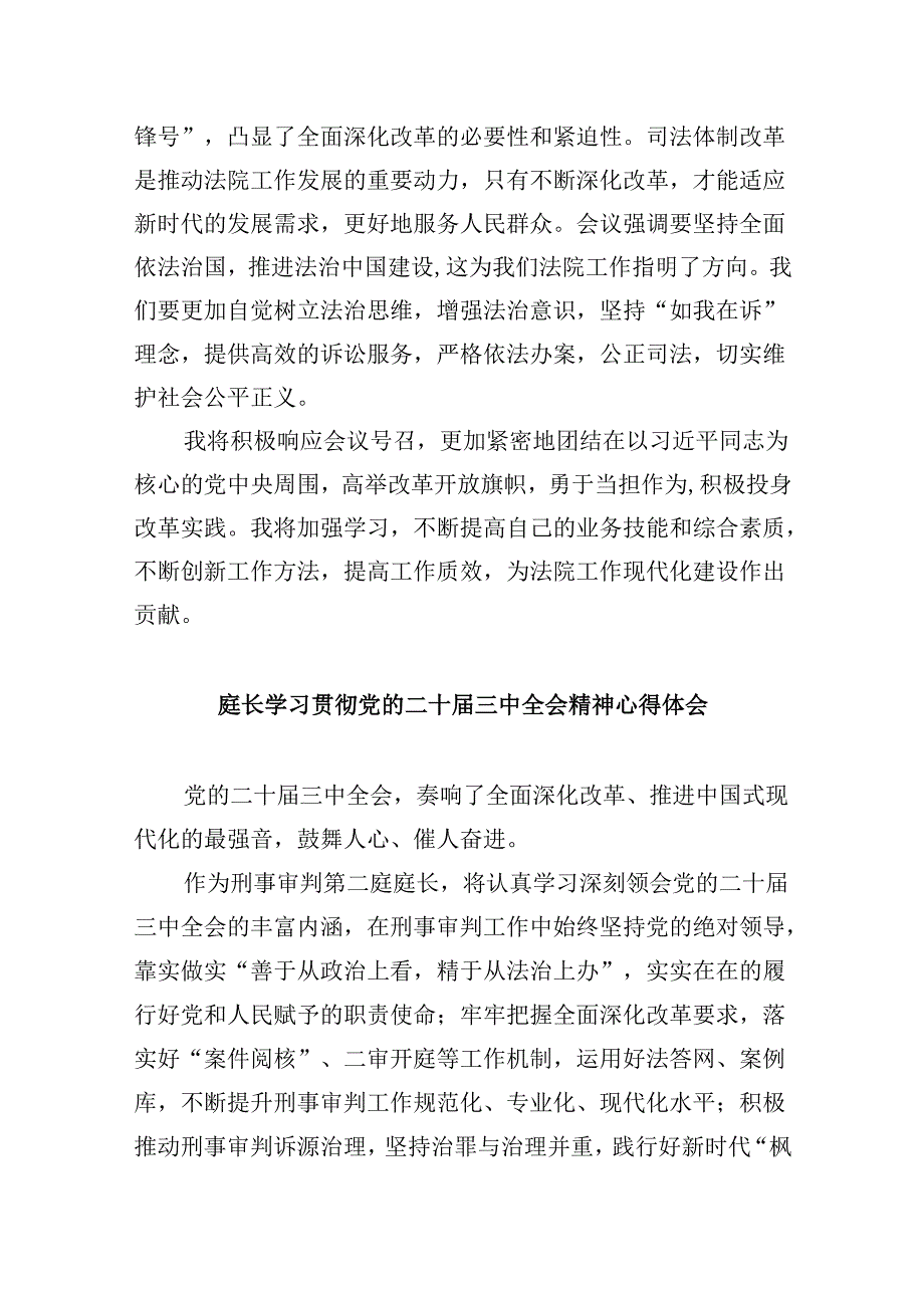 （11篇）立案庭庭长学习二十届三中全会精神研讨发言（精选）.docx_第3页