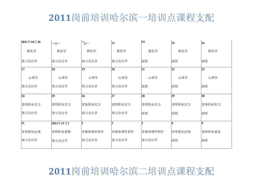 岗前培训时间安排.docx_第1页