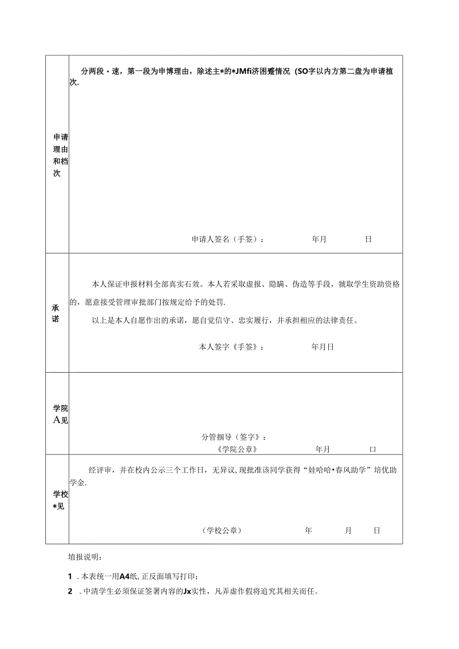 普通本科高校、高等职业学校国家励志奖学金申请表.docx_第2页