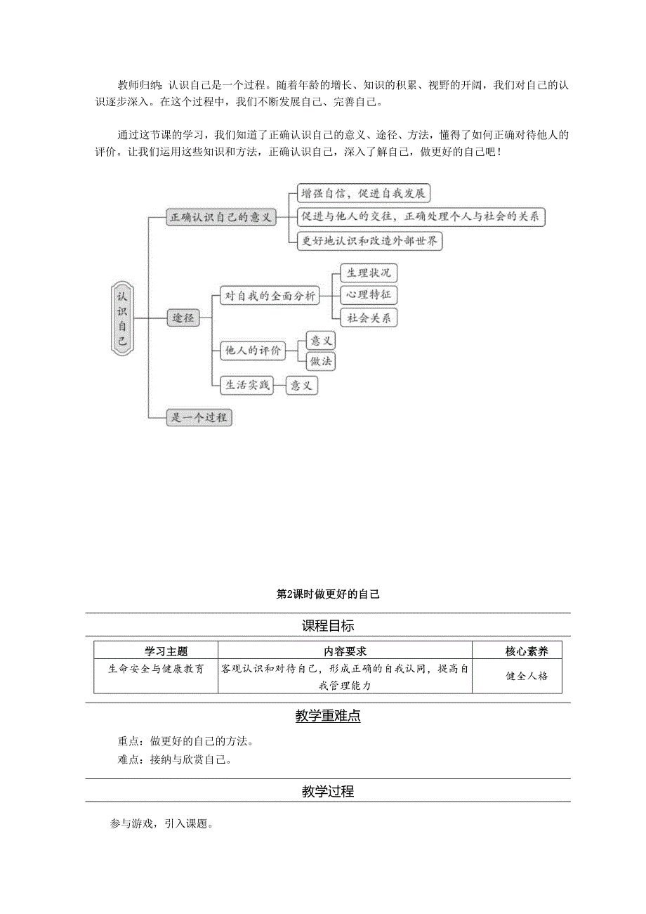 部编道德与法治新教材七年级上册第2课《正确认识自我》教案.docx_第3页