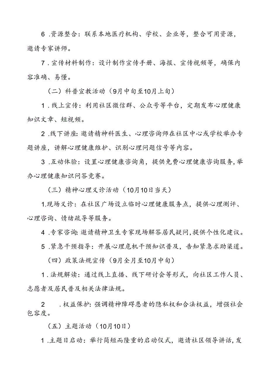 2024年社区卫生服务站开展世界精神卫生日宣传活动方案5篇.docx_第2页