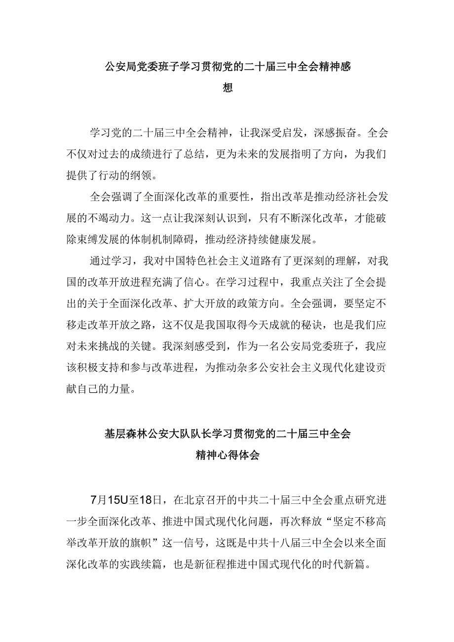 （11篇）公安队伍党员干部学习贯彻党的二十届三中全会精神心得体会（最新版）.docx_第3页