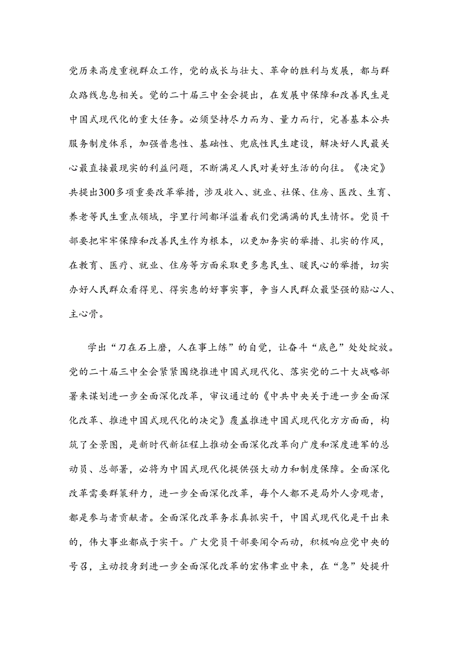 学习贯彻二十届三中全会《决定》座谈发言材料.docx_第2页