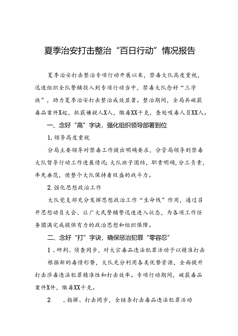 公安禁毒大队夏季治安打击整治工作总结(十一篇).docx_第1页