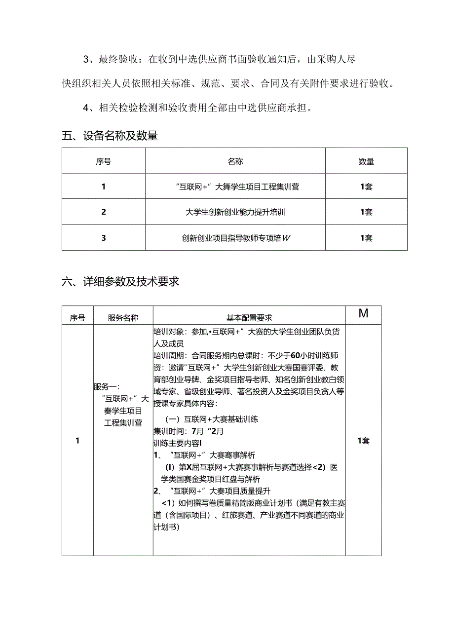 XX大学创新创业学院教师和大学生创新创业能力提升服务采购方案（2024年）.docx_第2页