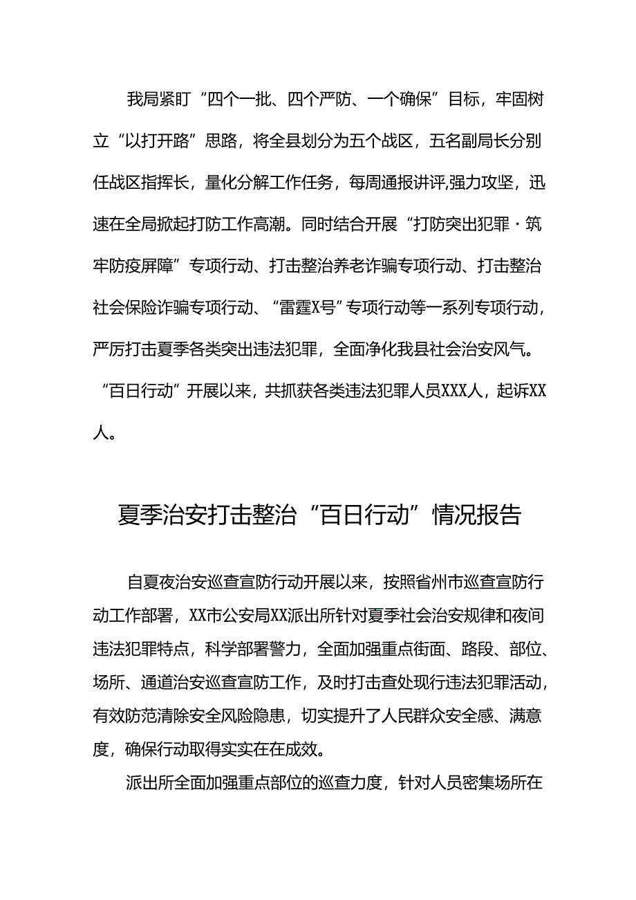 派出所2024公安夏季治安打击整治行动情况报告10篇.docx_第3页