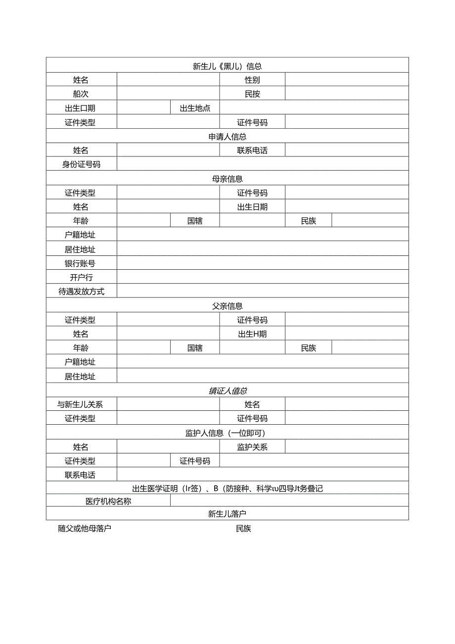 新生儿出生“一件事”申请表.docx_第2页