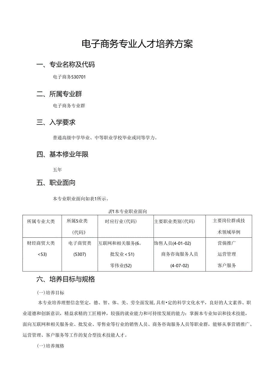 职业技术学院电子商务专业五年制人才培养方案.docx_第3页