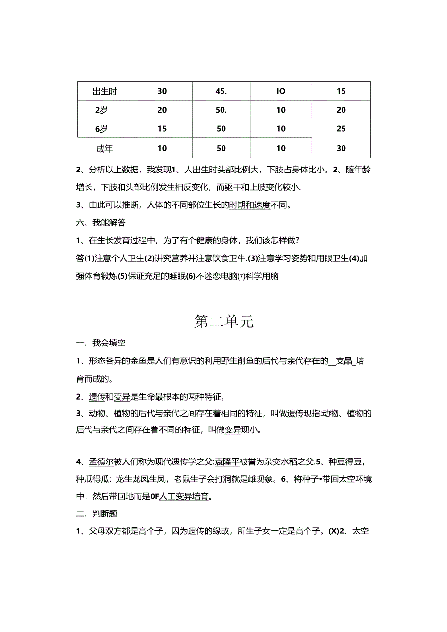 苏教版六下科学各单元试题及答案.docx_第3页