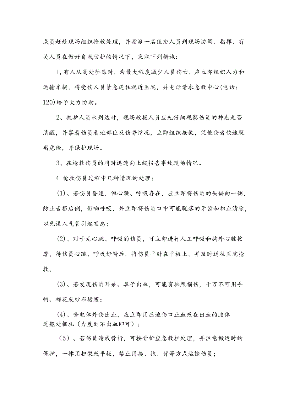 综合物流园区生产安全高处坠落事故应急救援预案.docx_第2页