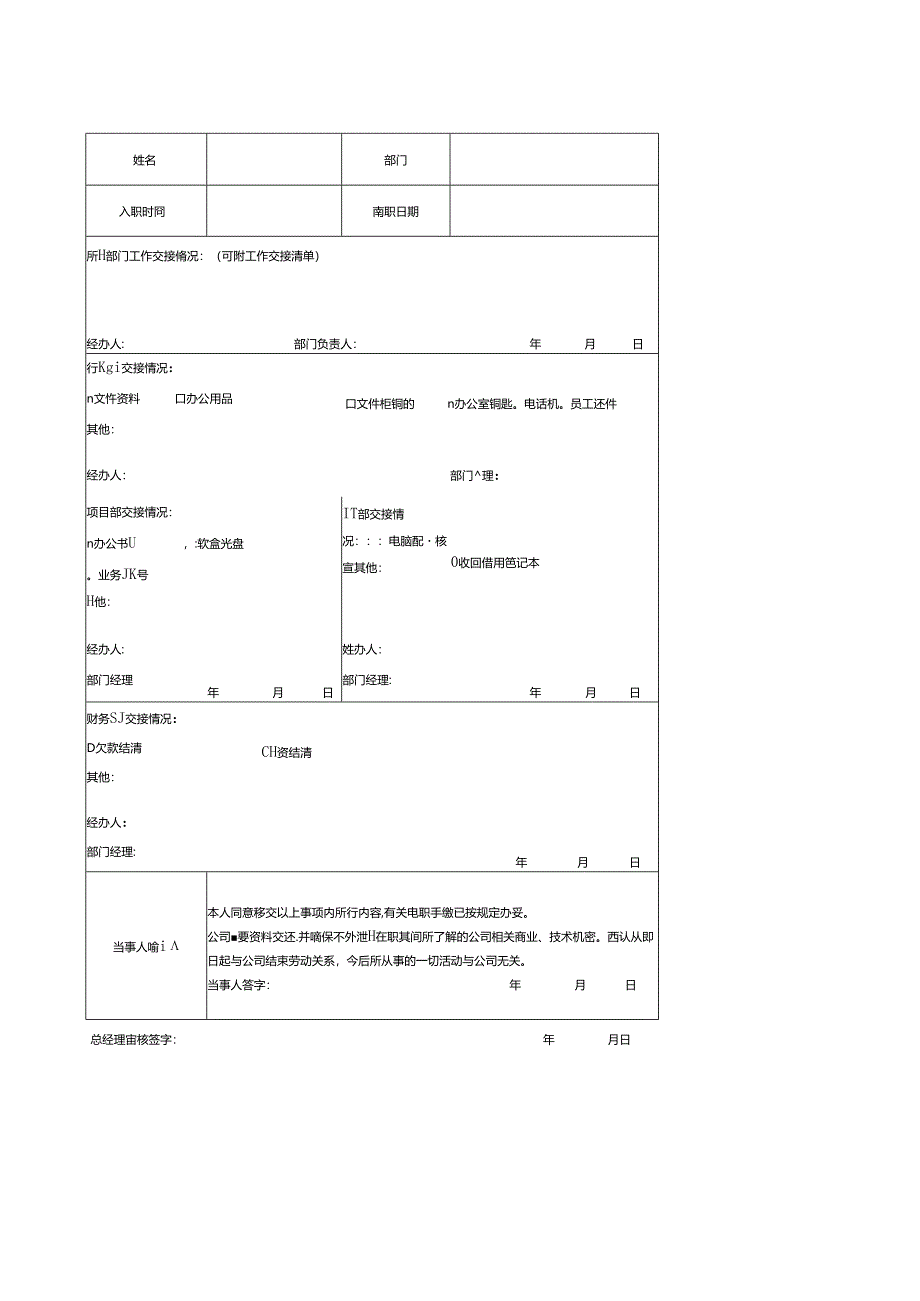 员工离职交接表.docx_第1页