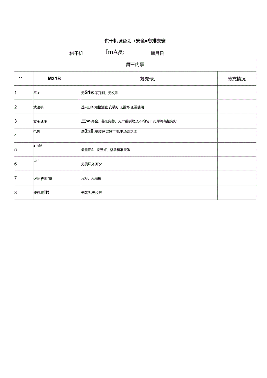 烘干机设备设施安全隐患排查表.docx_第1页