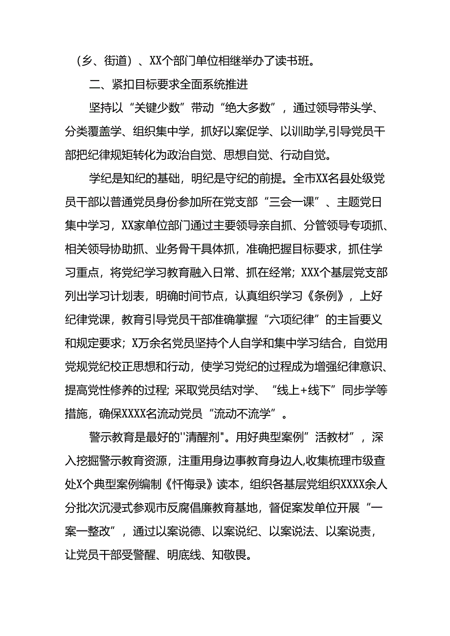 2024年度关于党纪学习教育阶段性总结汇报27篇.docx_第2页